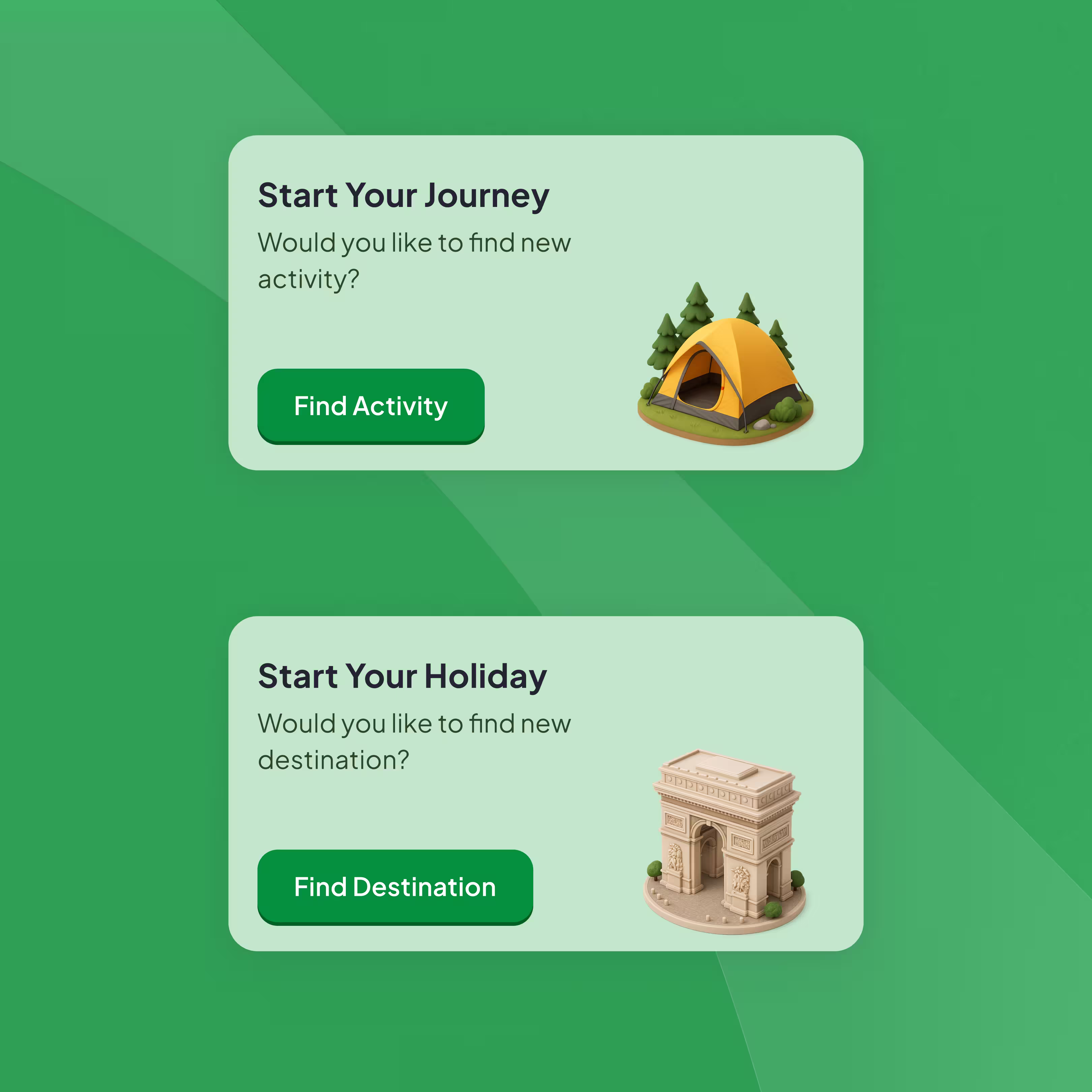 Visual exploration of a travel card interface design