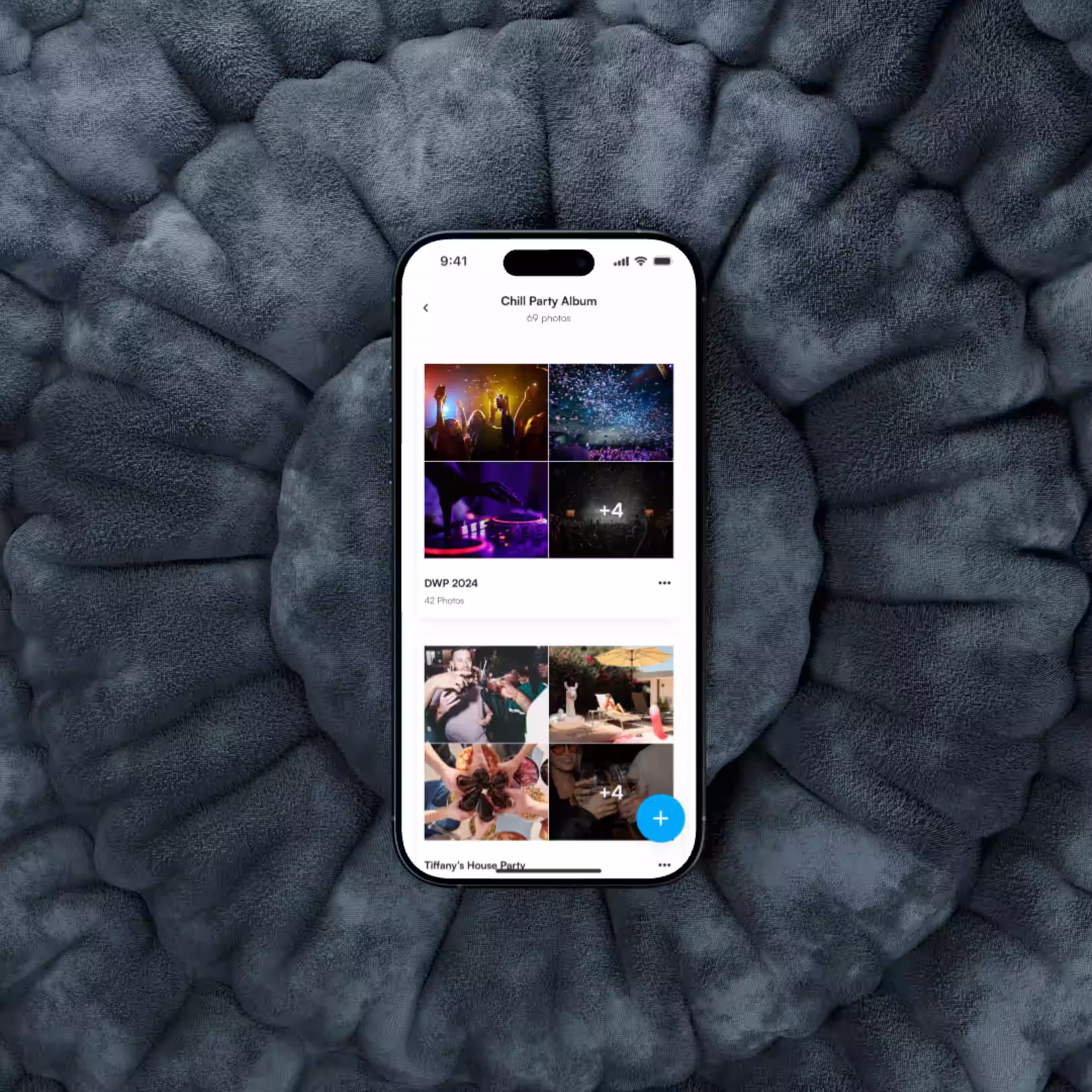 Interface design exploration for a photo album list